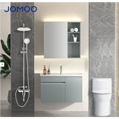 JOMOO九牧 现代轻奢创新收纳实木抗菌浴室柜套餐A2715-11375-36453