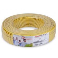 德力西（DELIXI）电线国标4平方2.5铜芯家装家用BV1.5/6/10铜线单 黄色